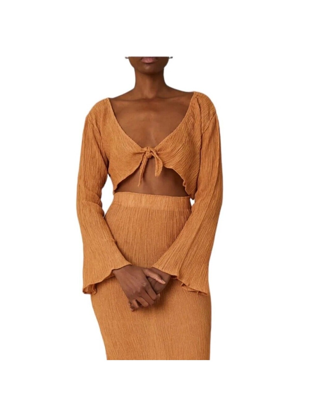 Savannah Morrow The Label Amarillo Silk Top Size XS Sandstone